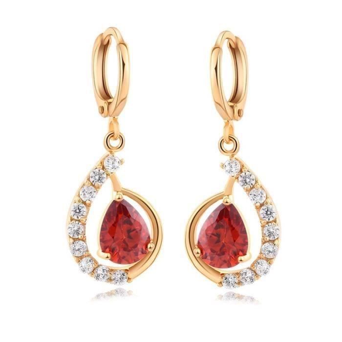 Boucles d`Oreilles Goutte Zirocon Crystal Brillant Grape de Raisin Cadeau