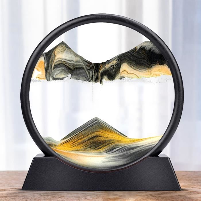 RCQD Sablier Decoratif Cadre Sable Mouvant 3D Art du Sable en Mouvement Peinture de Sable Qui