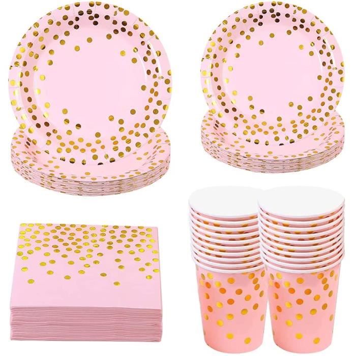 Lot De 80 Assiettes Et Serviettes Fête Marguerites - Vaisselle Jetable Pour 20 Invités, Anniversaire, Mariage, Fête Bohème