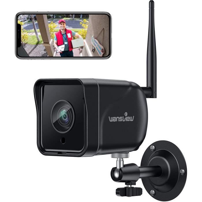 Wansview 100% Caméra sans Fil avec Détection de Mouvement Fente pour Carte Micro SD 1080P B1 Caméra de Batterie Rechargeable pour Intérieur/Extérieur Caméra Surveillance WiFi 