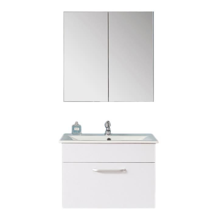 Aica Ensemble Meuble De Salle De Bain Meuble Haut Meuble Sous Vasque Avec Vasque Armoire A Pharmacie Avec Miroir Marron Fonce Achat Vente Armoire De Toilette Aica Ensemble