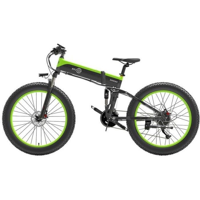 Bezior X1500 VTT Électrique Velo Électrique 12.8 Ah 48 V 26 pouces 100 Km Kilométrage Charge Max 200 kg