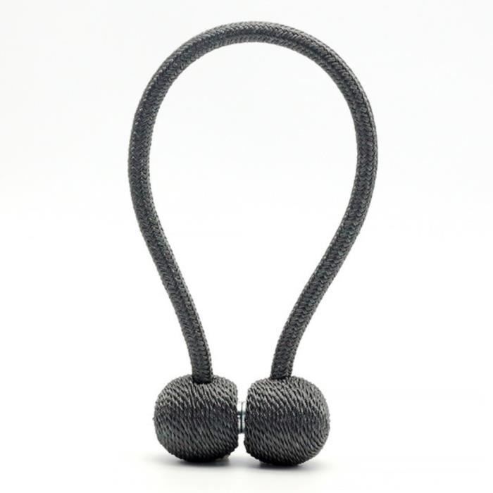 4 Attaches Magnétiques Pour Rideaux Avec Perles - Sangles Tissées 49 Cm - Aimants Puissants, Sans Perçage - Pour Salon, Chambre, Bureau - 3