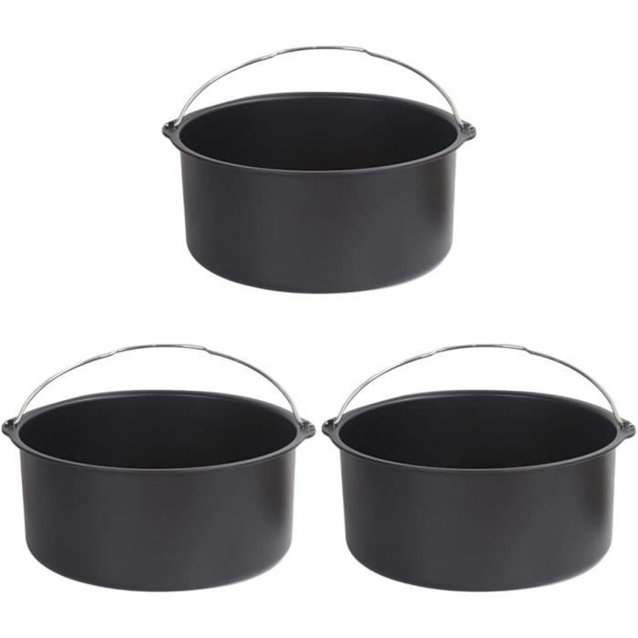 Lot De 2 Moules Silicone Œufs Friteuse à Air – 3 Cavités, Rose & Bleu, Multifonction Muffins, Sandwichs, BBQ