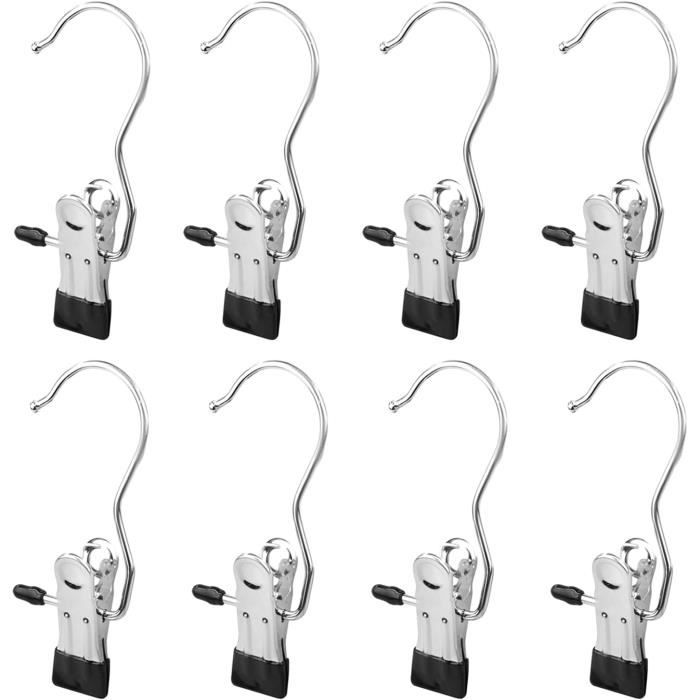 NiftyPlaza Strut Clip - Grille Serviettes Écharpe Cintre Pantalon Plastique Jet Clips V Tement Chemise Manteau Pull S Curis Gripper Dress Pack 100 Noir