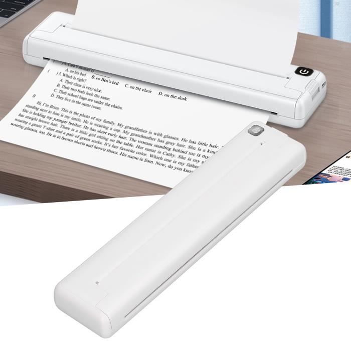 SEAFRONT Imprimante Thermique Portable Sans Fil A4 - Sans Encre, Rechargeable - Pour Smartphone Android/iOS