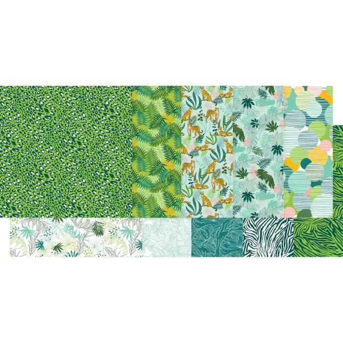 Feuilles de pliage « Jungle Green » Feuilles de pliage « Jungle Green », 15 x 15 cm, assortiment de 60feuilles