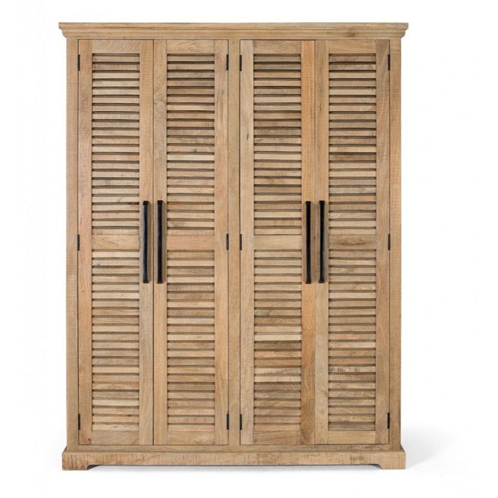 Armoire en Bois de Manguier - Giner y Colomer - 4 Portes - 190x150x50 cm - Produit Assemblé Armoire en Bois de Manguier - Giner y Colomer - 4 Portes - 190x150x50 cm - Produit Assemblé