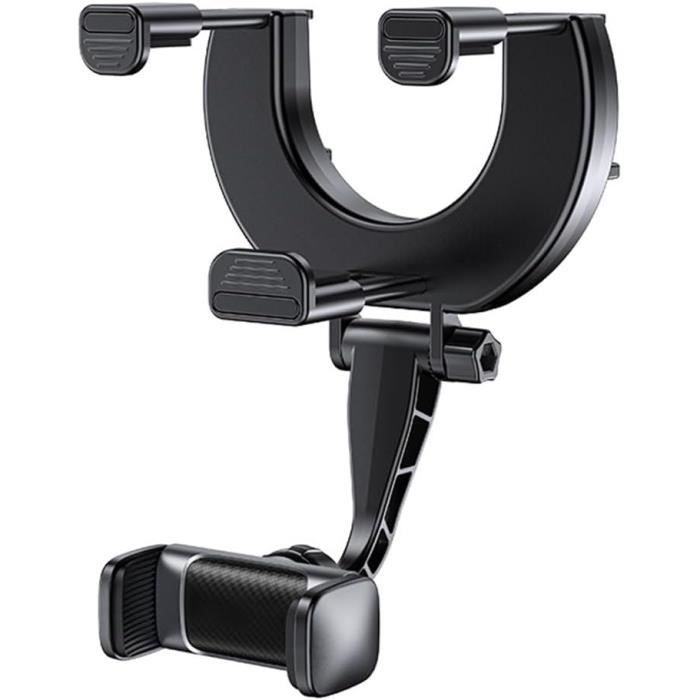 Adunsiaoto Support Téléphone Voiture 360° Rétractable - Porte Phone Pliable Rotatif Avec Bouton Libération
