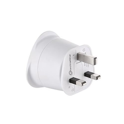 Pack De 2 Adaptateurs De Voyage UK Vers Europe (EU Schuko) Avec 3 Ports USB - Gris