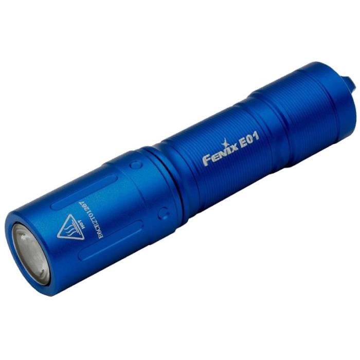 Lampe de poche porte-clés - FENIX - E01 V2.0 - Bleu - 100 lumens - Alimentation pile AAA