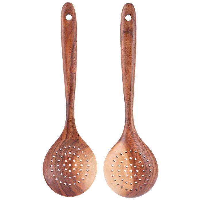 Lot De 4 Cuillères En Bois Japonaises Long Manche – Style Ramen & Soupe, Ustensiles Cuisine Naturels & Élégants