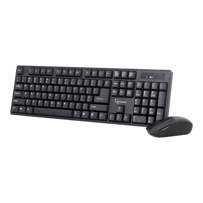 Ensemble clavier et souris sans fil Gembird KBS-W-01 – 2.4 GHz – Noir