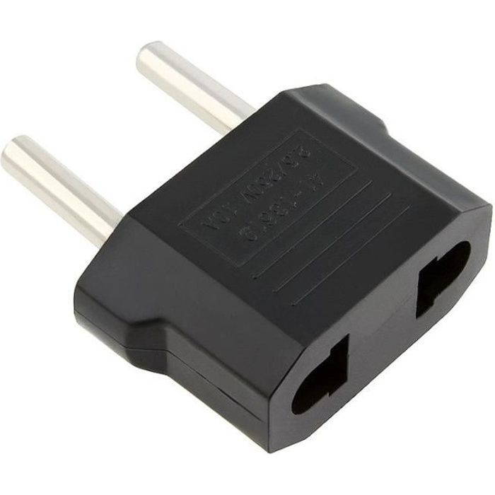 INSTEN® Adaptateur Adapteur Chargeur Secteur Prise US USA Etats-Unis Japon vers Europe UE France, Noir