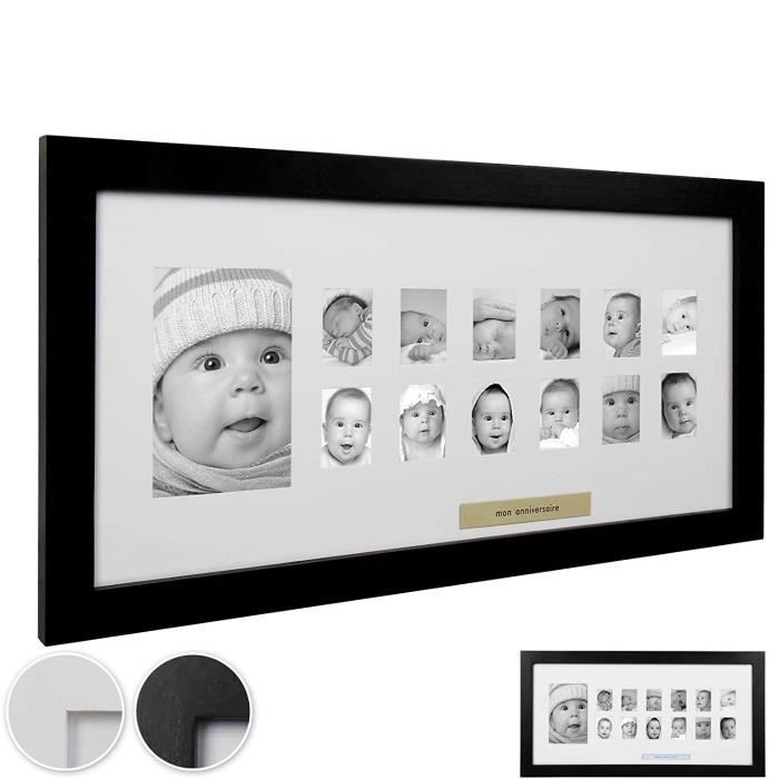 Cadre Photo Bebe En Bois Ma Premiere Annee 12 Petites 1 Grande Photo Cadeau Naissance Achat Vente Cadre Photo Cdiscount