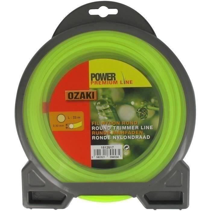 JARDIN PRATIQUE Fil nylon rond premium line OZAKI pour débroussailleuse - Ø 3,3 mm - L 23 m