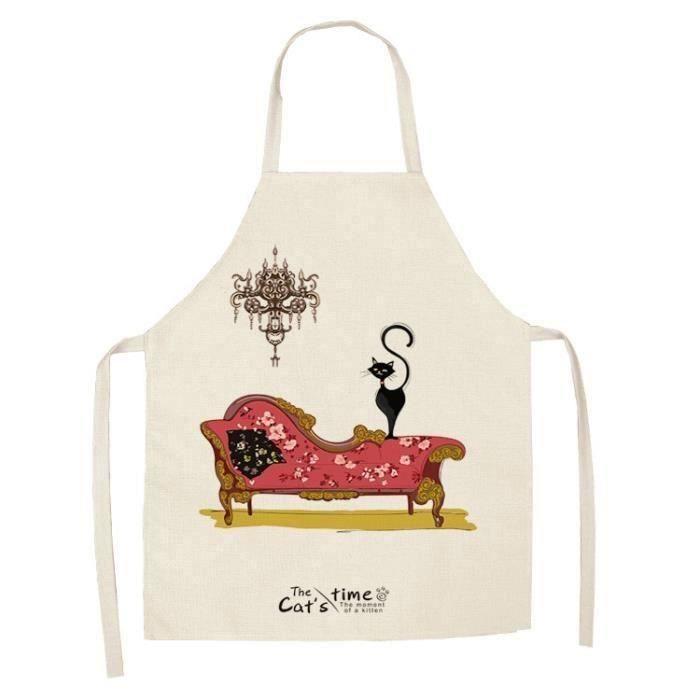 Tablier De Cuisine Mignon à Motif Chat - Unisexe Pour Cuisine, Barbecue Et Loisirs Créatifs
