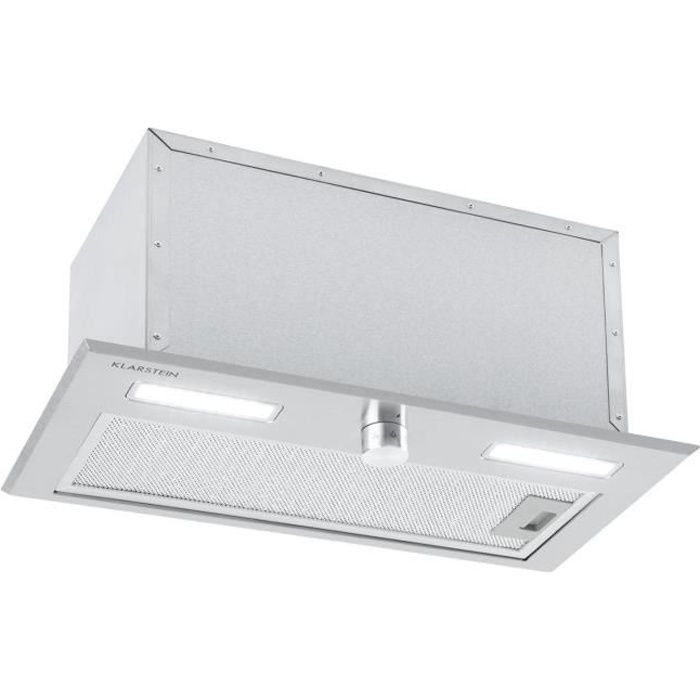 Hotte aspirante encastrable Klarstein Simplica - Extraction 400 m³/h - Eclairage LED - Inox argent