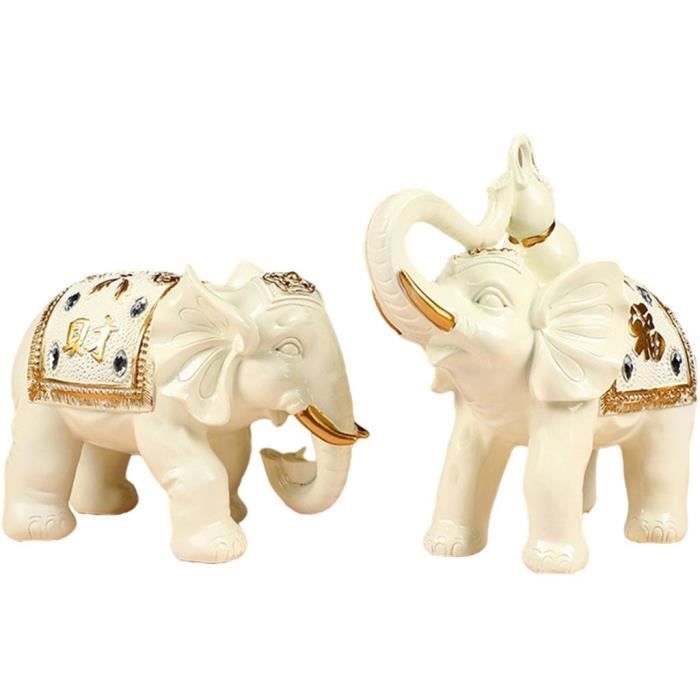Éléphant Figurines Résine Décorations Statue Stand pour Vitrine