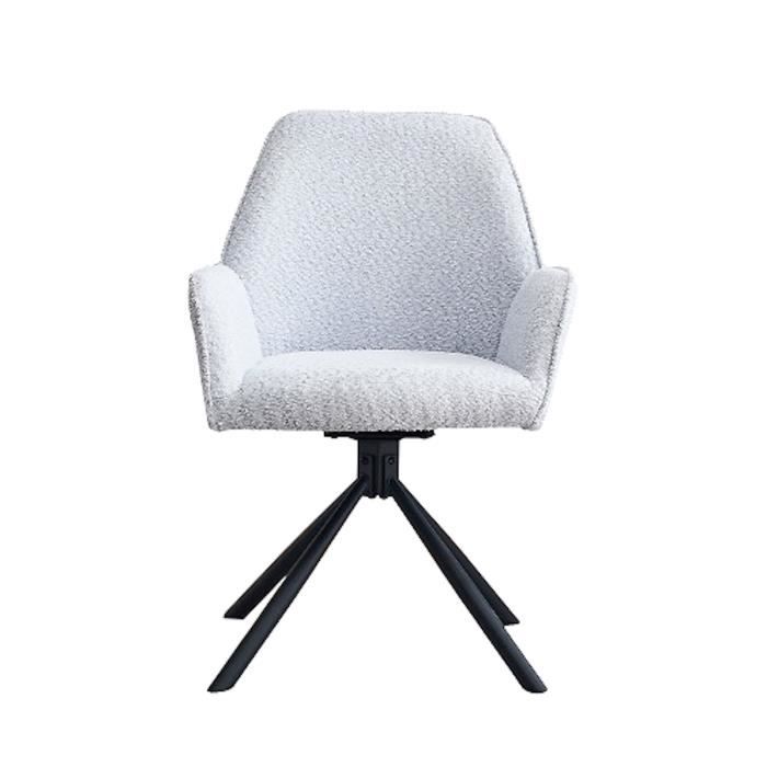 chaise scandinave pivotante à 180° pour salle à manger, chaise de bureau-gris