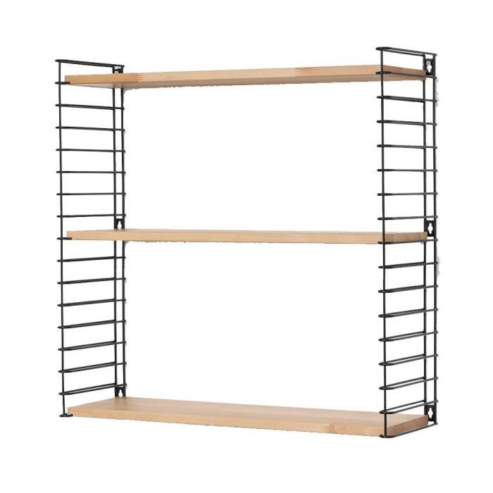 Étagère murale réglable Metaltex Libro en bois dense noir 12 x 21 x 68 cm Étagère murale réglable Metaltex Libro en bois dense noir 12 x 21 x 68 cm