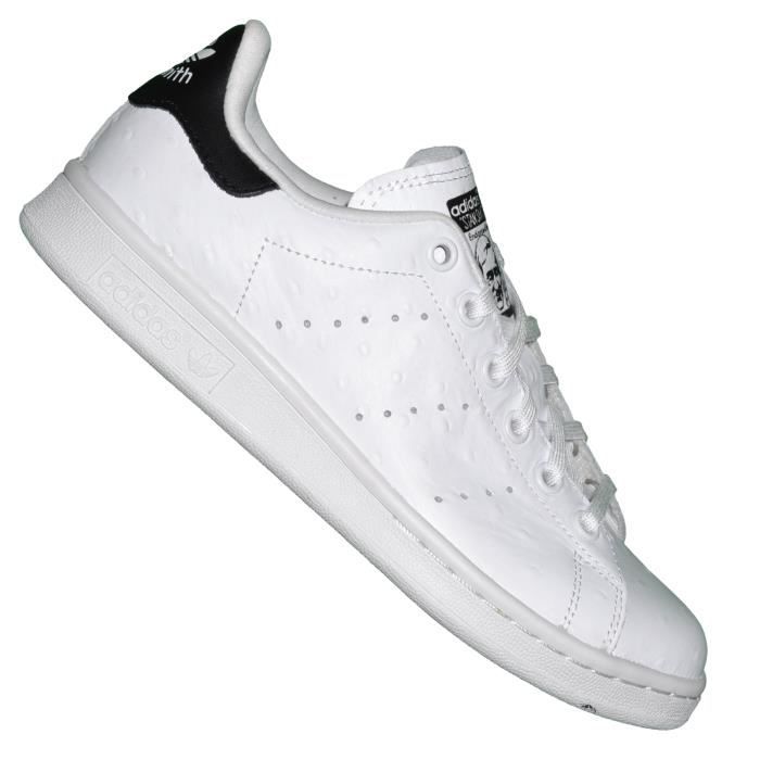 Adidas Originals - Baskets - Stan Smith J Luxe - Blanc Noir Blanc -  Cdiscount Chaussures