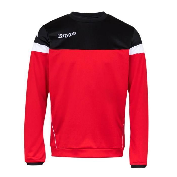 Sweat dentraînement - KAPPA - Lido - Bicolore rouge/noir - Manches longues - Coupe ajustée