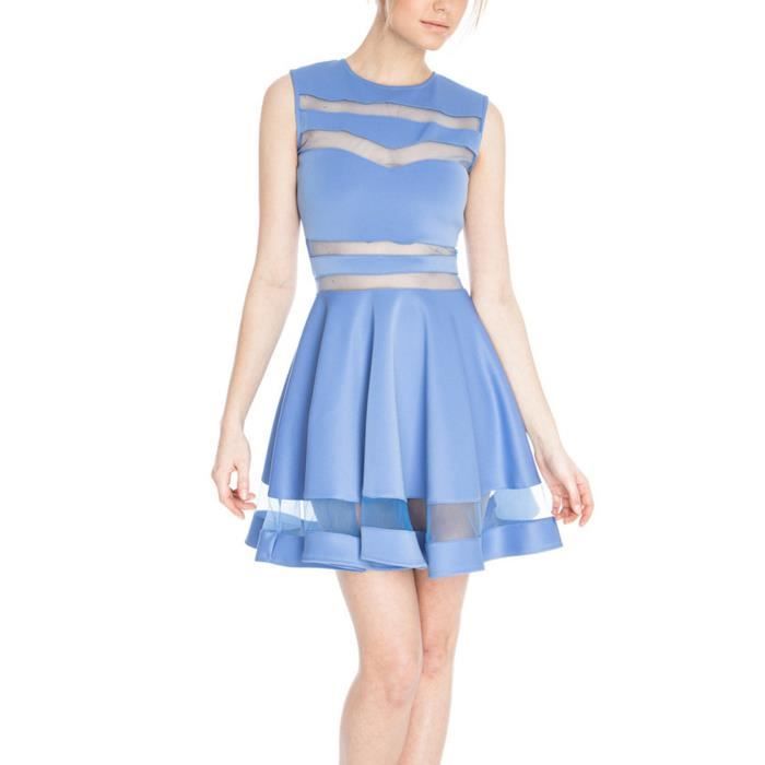 robe cocktail bleu