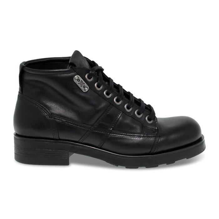 Bottes Homme Brass Boot Oxfords - Pointure 8 US, Cuir Noir Et Marron, Fait Main En Espagne, Occasion