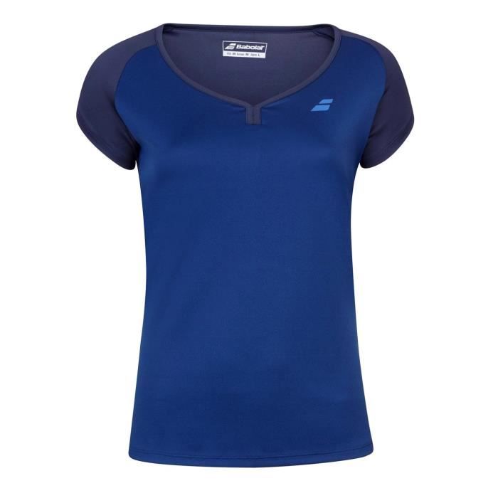 t-shirt de tennis babolat plat pour enfants filles - manches courtes - bleu