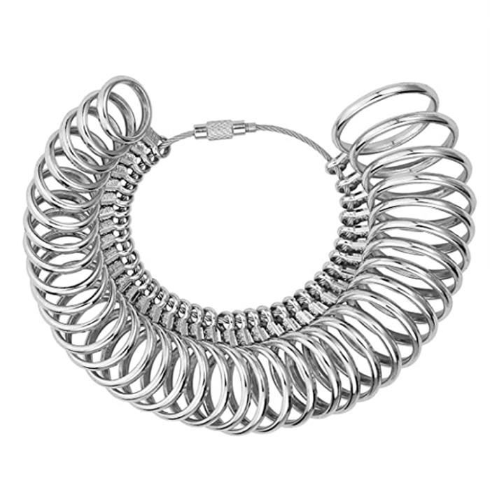 Jauge De Tour De Doigt En Acier Inoxydable - Taille Européenne 41 à 76, Pour Mesurer La Taille De Bague