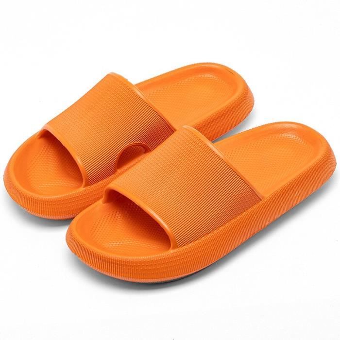5 paires de chaussons pantoufles invités - orange - Cdiscount