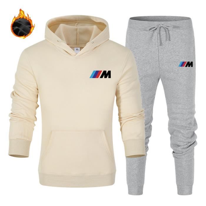 Jogging BMW-M Surv??tement Homme 2 Pi?�ces Mode Casual ?� Capuche Confortable Automne Hiver Chaud 