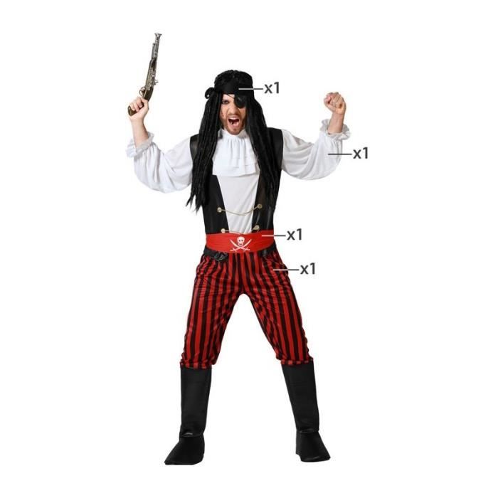 déguisement corsaire pirate homme - atosa - déguisement corsaire pirate homme - rouge - adulte - homme