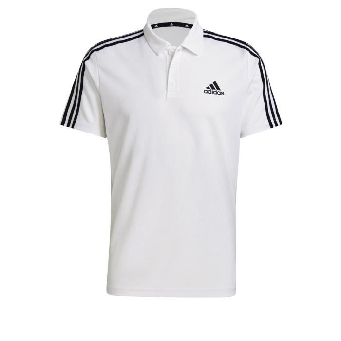 Polo de Running adidas Primeblue Designed To Move Sport 3 Bandes Blanc Homme L Cdiscount Sport