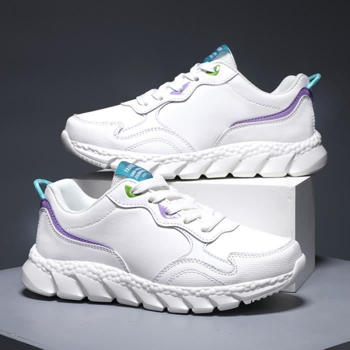 Baskets Femme - ECELEN - Chaussures de Running - Blanc - Respirant - Confortable - Sport
