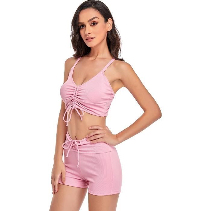 Bikini Femme Deux Pièces à Fleurs Push-Up Avec Lacets - Neuf B5401-K