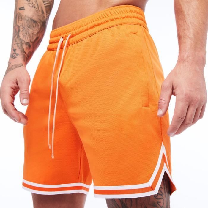 Short De Basket-ball Uni Pour Homme - Décontracté, Sport, Fitness - Léger, élastique - Entraînement, Quotidien - 2
