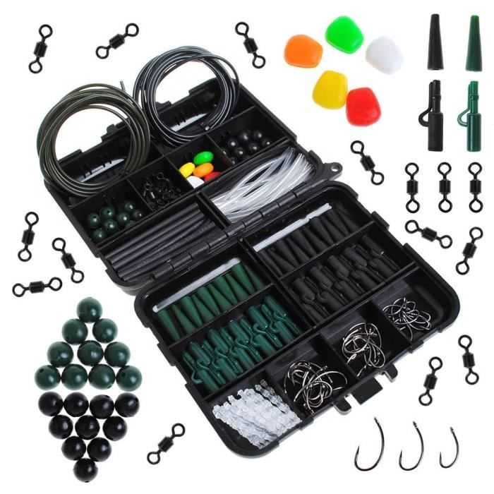 Kit 160 Accessoires Pêche LIHAO - Hameçons, Perles, Émerillons, Bouchons - Avec Boîte Rangement