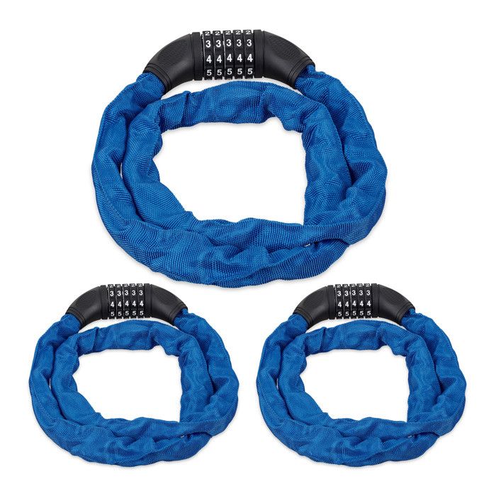 3x Chaînes antivol vélo à code bleues - 10044053-0
