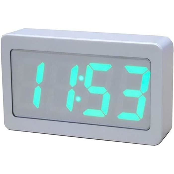 Réveil Multifonction Avec Lumière LED Numérique Contrôlée Par Voix - Horloge Avec Alarmes, Température Et Émojis