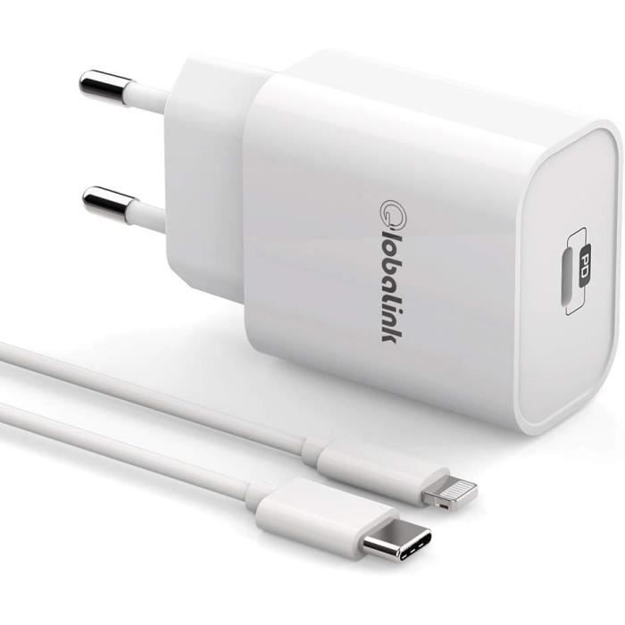 Chargeur Rapide USB-C 20W Avec Câble 3m - Compatible IPhone 17/16/15, IPad, Samsung - Technologie PD - 4