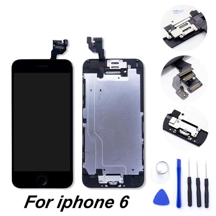 Écran LCD Tactile Complet Pour IPhone 6 Noir - Remplacement Avec Kit Outils Et Protection 4.7 Pouces