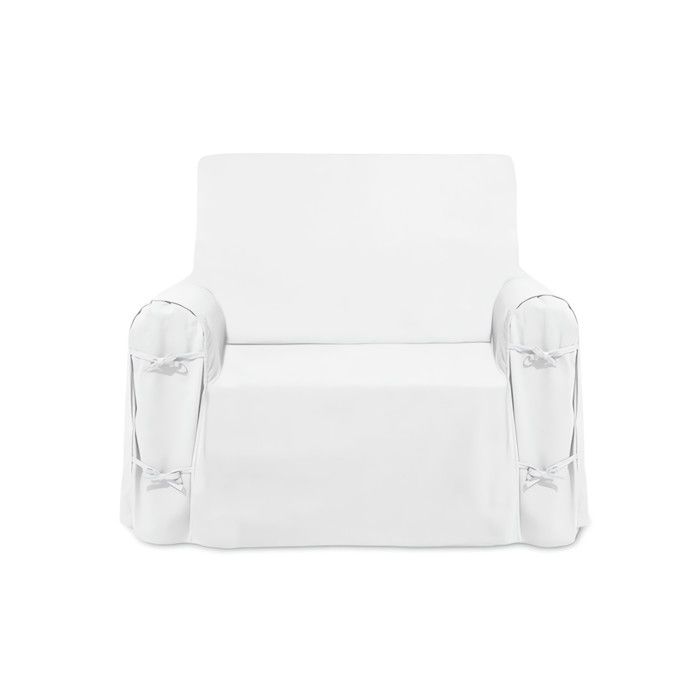 Housse de fauteuil en coton PANAMA blanc Housse de fauteuil en coton PANAMA blanc