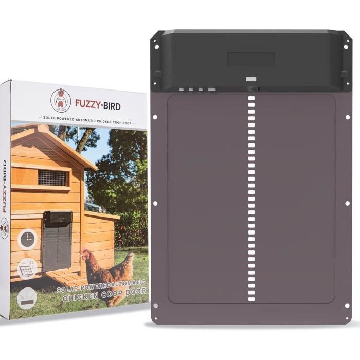 Porte De Poulailler Automatique Solaire Avec Télécommande - Minuterie, Détection Lumière, Protection Anti-pincement, Pour Volailles <4.5 Kg