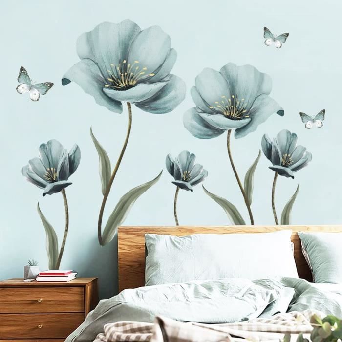 Tanlaby Grand s Muraux Fleuri Autocollants Muraux Fleurs Vintage Mural ...