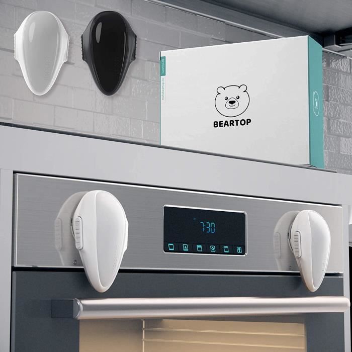 Verrou De Sécurité Pour Four Et Micro-ondes - Protection Enfant à Double Bouton - Résistant à La Chaleur Jusqu'à 120°C - Installation Facile Sans Résidu
