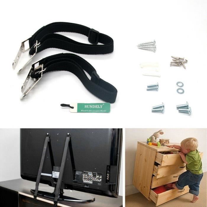 Sundely Securite Pour Bebe Meubles Et Television Sangles Murales Anti Bascule Ancres Epreuve Des Enfants En Metal Cdiscount Puericulture Eveil Bebe