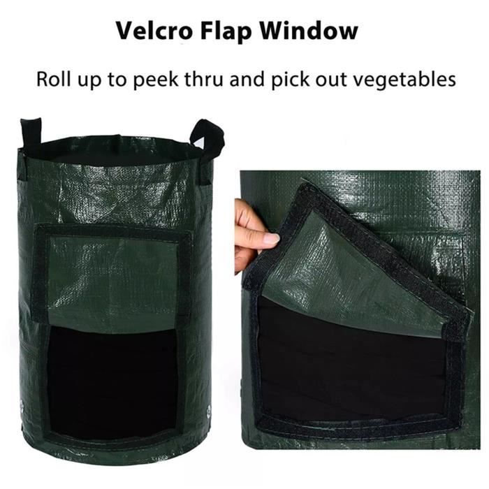 Lot De 4 Sacs De Culture En Tissu Non Tissé 60x30x20 Cm - Pots Respirants Avec Poignées Pour Légumes, Fleurs, Jardinage Balcon - 11