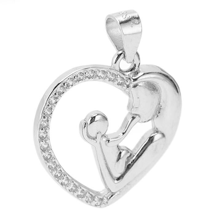 Pendentif Argent 925 Vierge émaillé Filigrane - Occasion Bon état, Oxydes, 4x1.7 Cm